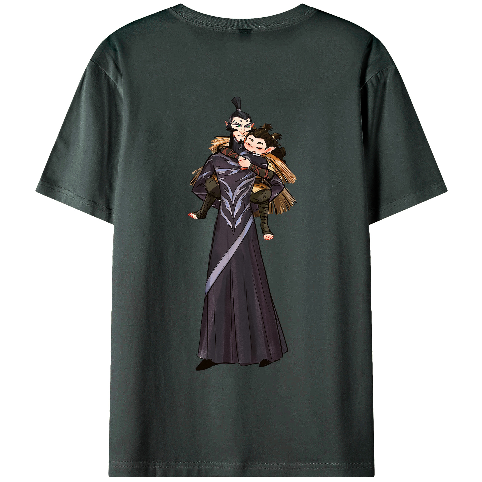 （画像用） Ne Zha 2 ナタ 魔童の大暴れ 綿100％ メンズ半袖Tシャツ（バックプリント） 通気性